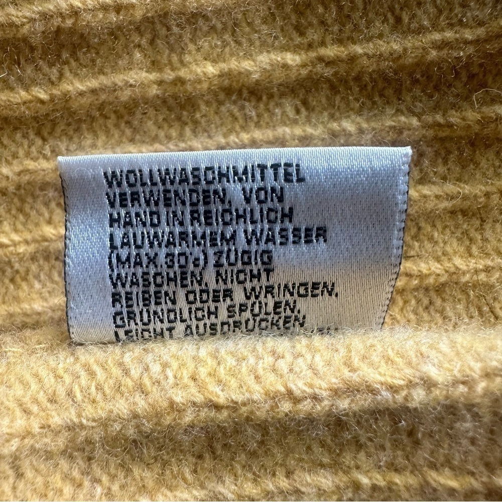 Marcel Clair Lambswool Cable Knit Sweater M Yellow Vintage Germany - Picture 10 of 12